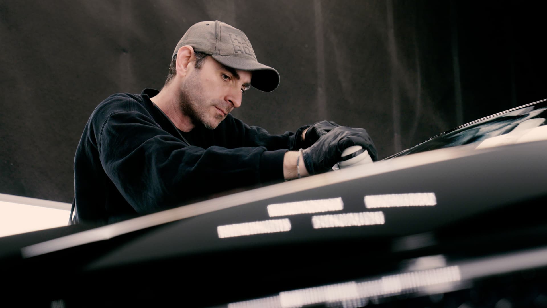 Glass coating on a car
